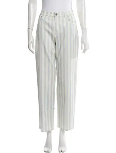 Pre-owned Miaou Striped Straight Leg Pants In Blue