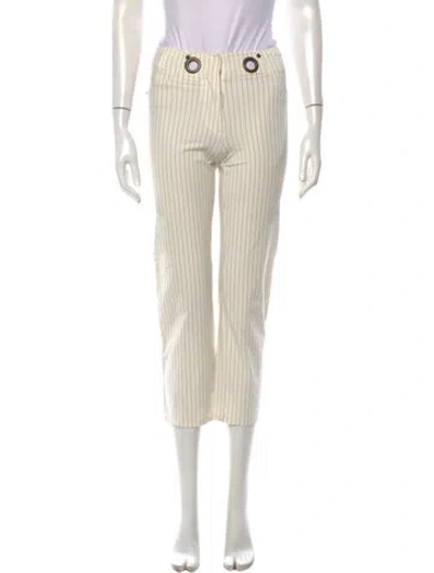 Pre-owned Miaou Striped Straight Leg Pants In Neutrals