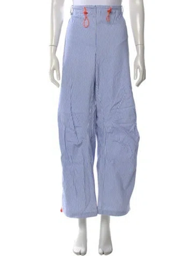 Pre-owned Miaou Striped Wide Leg Pants In Blue