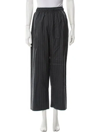 Pre-owned Miaou Striped Wide Leg Pants In Gray