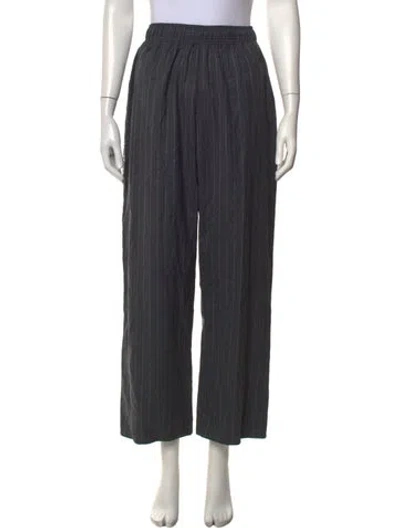 Pre-owned Miaou Striped Wide Leg Pants In Grey