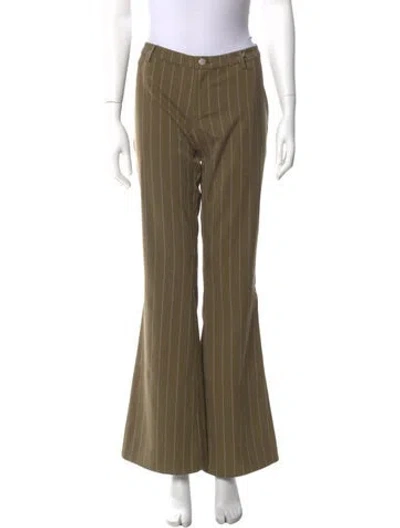 Pre-owned Miaou Striped Wide Leg Pants W/ Tags In Green