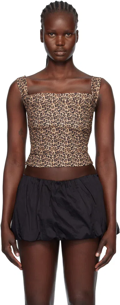 Miaou Tan Imogene Corset Top In Brown