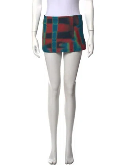 Pre-owned Miaou Tie-dye Print Mini Skirt In Blue