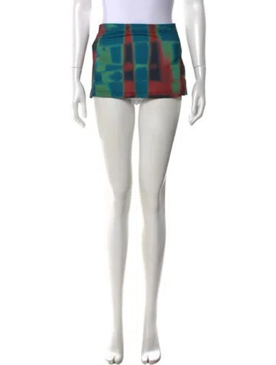 Pre-owned Miaou Tie-dye Print Mini Skirt W/ Tags In Blue