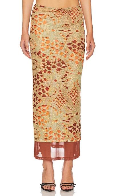 Miaou Topanga Skirt In 蕾丝橙