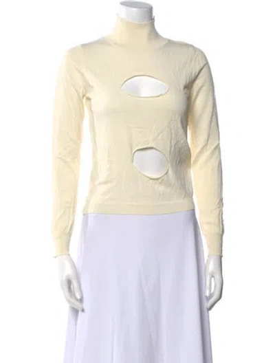 Pre-owned Miaou Turtleneck Long Sleeve Top W/ Tags In Neutral