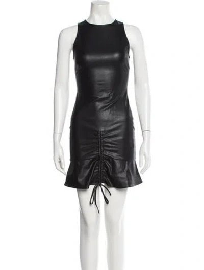 Pre-owned Miaou Vegan Leather Mini Dress In Black