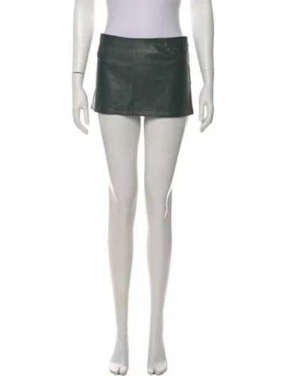 Pre-owned Miaou Vegan Leather Mini Skirt In Green