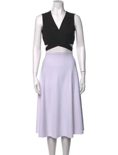 Pre-owned Miaou V-neck Sleeveless Crop Top W/ Tags In Black