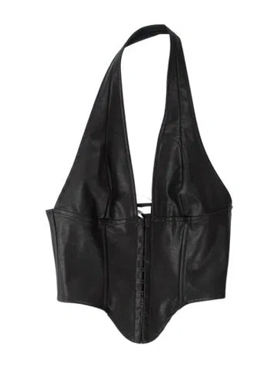 Pre-owned Miaou V-neck Sleeveless Crop Top W/ Tags In Black