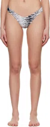 Miaou White & Black Bambi Bikini Bottom In Zebra