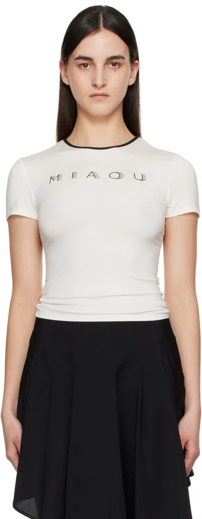 Miaou White Rhinestone Mini T-shirt