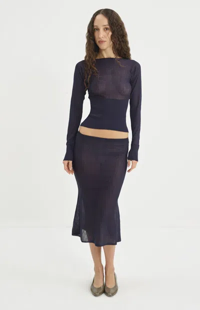 Miaou Women's Navy Aimee Midi Skirt In Blue