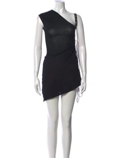 Pre-owned Miaou Wool Mini Dress W/ Tags In Black
