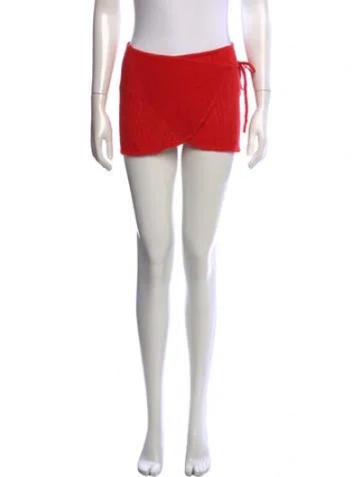 Pre-owned Miaou Wool Mini Skirt W/ Tags In Red