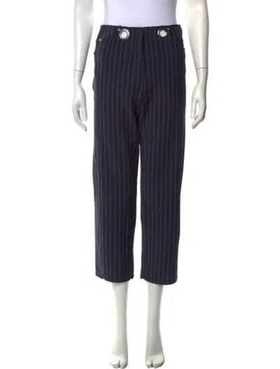 Pre-owned Miaou Wool Straight Leg Pants In Blue
