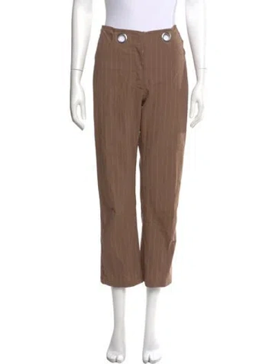 Pre-owned Miaou Wool Straight Leg Pants In Brown