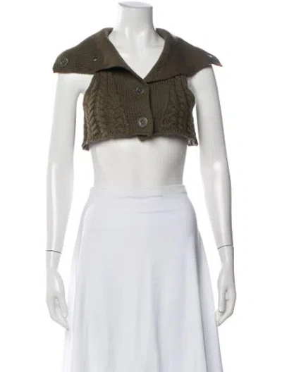 Pre-owned Miaou Wool V-neck Crop Top In Black