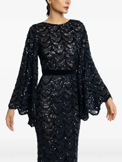 Miau By Clara Rotescu Afraf Gown Dress In Blue