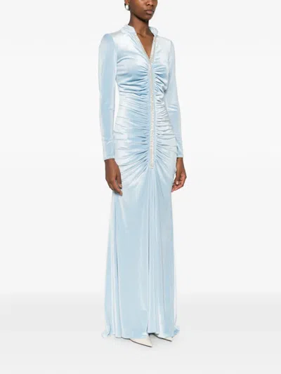 Miau By Clara Rotescu Annik Ruched Dress In Blue