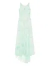 Miau By Clara Rotescu Bead-embellished Maxi Dress In Green