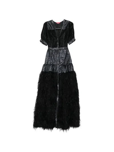 Miau By Clara Rotescu Button Maxi Dress In Animal Print