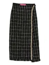 Miau By Clara Rotescu Carter Chain Check Midi Skirt In Animal Print