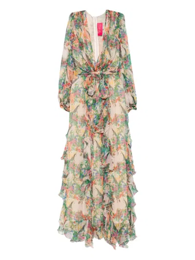 Miau By Clara Rotescu Deniz Dress In Multi