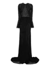 Miau By Clara Rotescu Flared Sleeve Lace Maxi Dress In Black