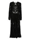 Miau By Clara Rotescu Floral-lace Maxi Dress In Black