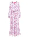 Miau By Clara Rotescu Floral-print Belted Maxi Dress In White