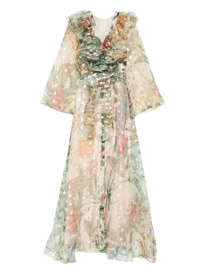 Miau By Clara Rotescu Floral-print Maxi Dress In Multi