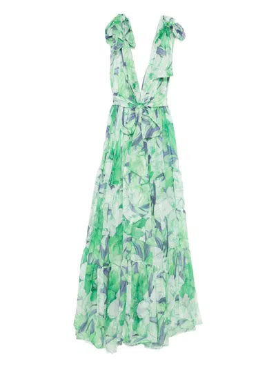 Miau By Clara Rotescu Floral-print Maxi Dress In Multi