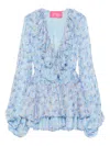 Miau By Clara Rotescu Floral-print Mini Dress In Blue