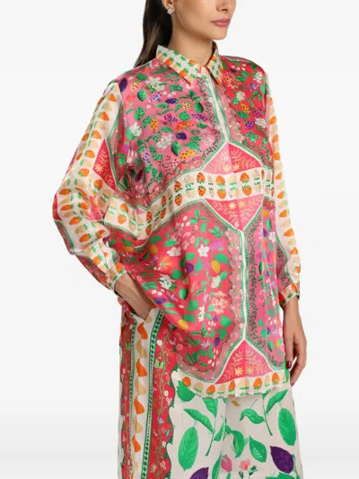 Miau By Clara Rotescu Floral-print Shirt In Pink