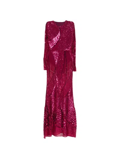 Miau By Clara Rotescu Halo Sequinned Maxi Dress In Pink