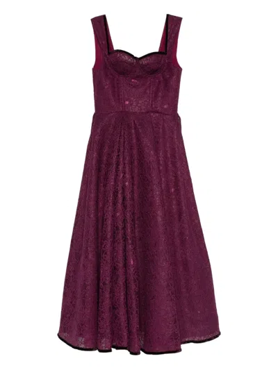 Miau By Clara Rotescu Hyacinth Midi Dress In Purple