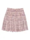 Miau By Clara Rotescu Kade Pleated Frayed Mini Skirt In Pink