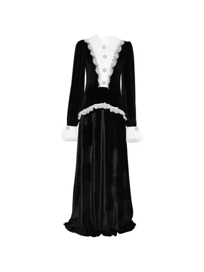 Miau By Clara Rotescu Lace Dress In Black