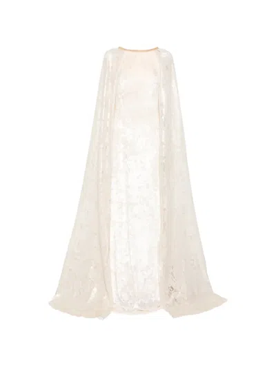 Miau By Clara Rotescu Lace Panel Dress In Neutral