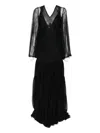 Miau By Clara Rotescu Lace-panel Tiered Maxi Dress In Black
