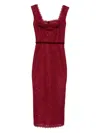 Miau By Clara Rotescu Lace Trim Pepper Dress In Red