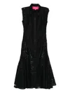 Miau By Clara Rotescu Laced Midi Dress In Black