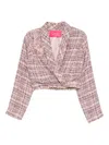 Miau By Clara Rotescu Loka Appliqué Textured Jacket In Pink