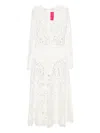 Miau By Clara Rotescu Long-sleeve Mini Dress In White