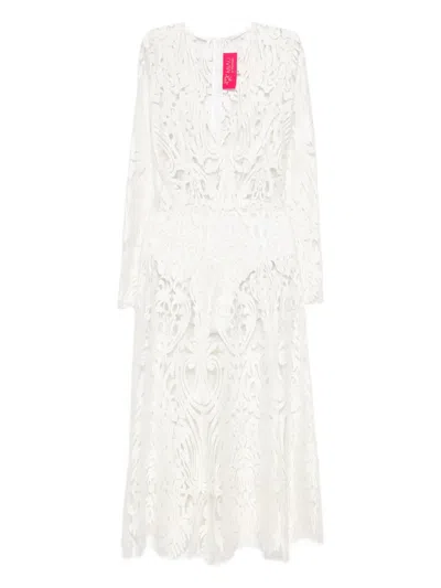 Miau By Clara Rotescu Long-sleeve Mini Dress In White