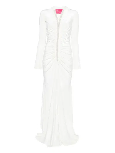 Miau By Clara Rotescu Moon Maxi Dress In White