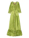 Miau By Clara Rotescu Nairobi Crystal-embellishment Maxi Dress In Green