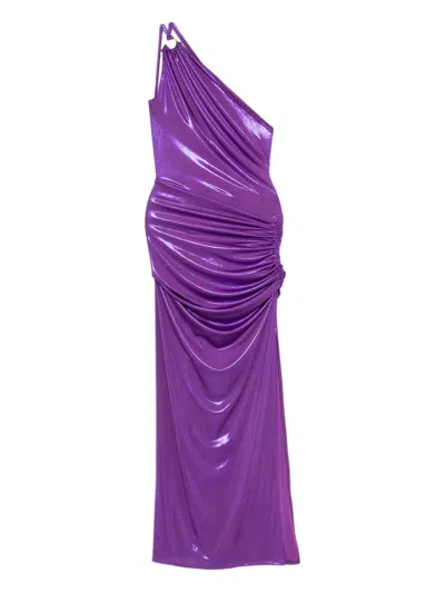 Miau By Clara Rotescu One-shoulder Dress In Purple